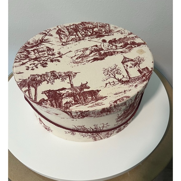 Vintage Martha Barclay Handsewn Reproduction Nesting Bandboxes set 3; S,M,L Pink - Picture 4 of 17